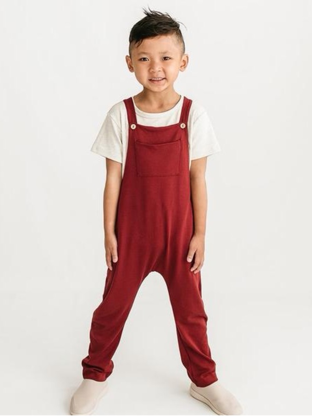 Little & Lively Cranberry Kids Overalls Romper - Comfortable Everyday Bamboo